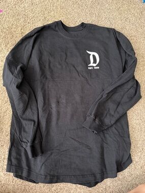 Disney Black Long-Sleeve Tee with White Logo Print